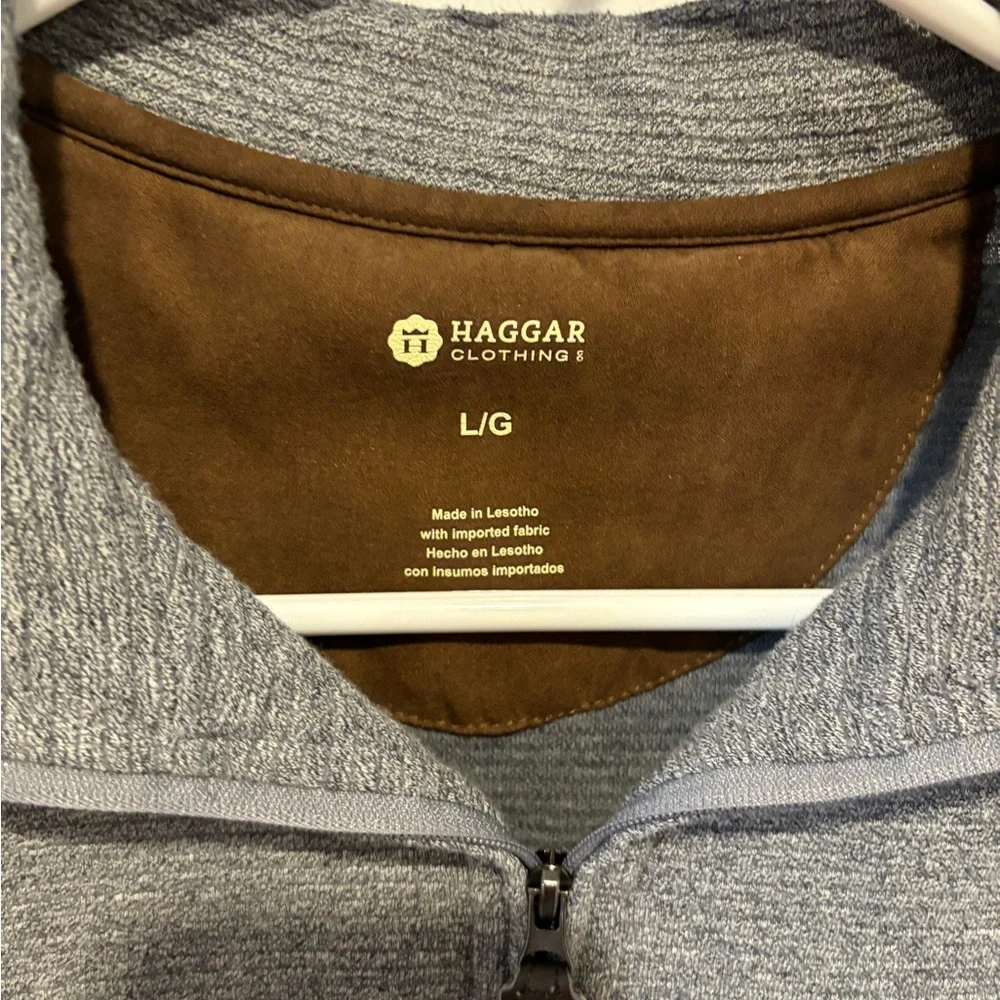 HAGGAR Quarter Zip Gray Sweater